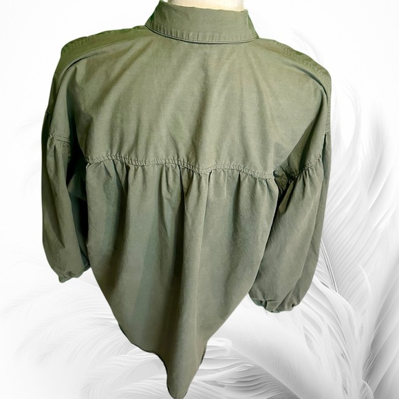 Rails ‘Janae’ High Low Button-Down Shirt in Green “Olive Smoke” Size Medium - Picture 11 of 15